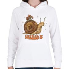 PRINTFASHION Snailed it - Női kapucnis pulóver - Fehér női pulóver, kardigán