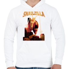 PRINTFASHION SnailZilla - Férfi kapucnis pulóver - Fehér