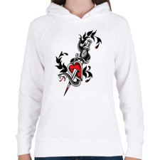 PRINTFASHION SNAKE - Női kapucnis pulóver - Fehér női pulóver, kardigán