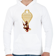 PRINTFASHION Snake plusskin - Férfi kapucnis pulóver - Fehér férfi pulóver, kardigán