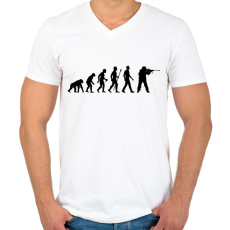 PRINTFASHION Sniper Evolution - Férfi V-nyakú póló - Fehér