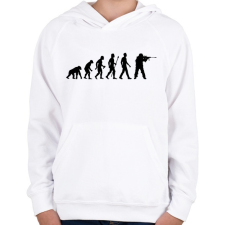 PRINTFASHION Sniper Evolution - Gyerek kapucnis pulóver - Fehér gyerek pulóver, kardigán