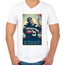 PRINTFASHION Snoop dog - Férfi V-nyakú póló - Fehér férfi póló