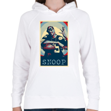 PRINTFASHION Snoop dog - Női kapucnis pulóver - Fehér női pulóver, kardigán
