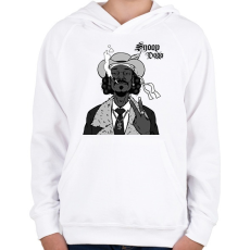 PRINTFASHION Snoop Dogg - Gyerek kapucnis pulóver - Fehér