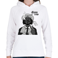 PRINTFASHION Snoop Dogg - Női kapucnis pulóver - Fehér női pulóver, kardigán