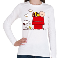 PRINTFASHION Snoopy and Charlie - Női hosszú ujjú póló - Fehér női póló