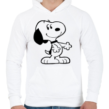 PRINTFASHION Snoopy drawing - Férfi kapucnis pulóver - Fehér férfi pulóver, kardigán