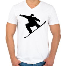 PRINTFASHION Snowboard /03 - Férfi V-nyakú póló - Fehér férfi póló