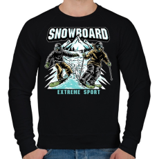 PRINTFASHION Snowboard extreme sport - Férfi pulóver - Fekete