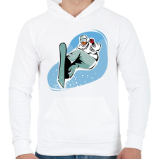 PRINTFASHION Snowboard - Férfi kapucnis pulóver - Fehér férfi pulóver, kardigán