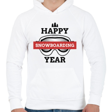 PRINTFASHION SNOWBOARD - Férfi kapucnis pulóver - Fehér
