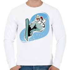 PRINTFASHION Snowboard - Férfi pulóver - Fehér férfi pulóver, kardigán