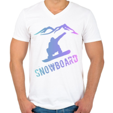 PRINTFASHION snowboard  - Férfi V-nyakú póló - Fehér