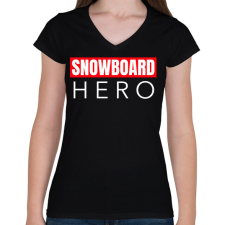PRINTFASHION SNOWBOARD HERO - Női V-nyakú póló - Fekete női póló