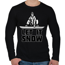 PRINTFASHION SNOWBOARD LET IT SNOW - Férfi hosszú ujjú póló - Fekete férfi póló