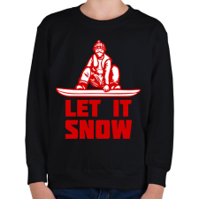 PRINTFASHION SNOWBOARD LET IT SNOW - Gyerek pulóver - Fekete gyerek pulóver, kardigán