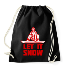 PRINTFASHION SNOWBOARD LET IT SNOW - Sportzsák, Tornazsák - Fekete tornazsák