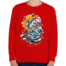 PRINTFASHION Snowboard Maci - Gyerek pulóver - Piros