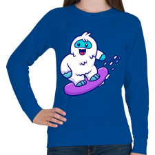 PRINTFASHION Snowboard yeti - Női pulóver - Királykék női pulóver, kardigán