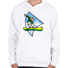 PRINTFASHION Snowboarder - Gyerek kapucnis pulóver - Fehér gyerek pulóver, kardigán