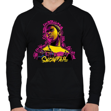 PRINTFASHION SNOWFALL - Férfi kapucnis pulóver - Fekete
