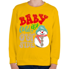 PRINTFASHION So cold - Gyerek pulóver - Sárga gyerek pulóver, kardigán