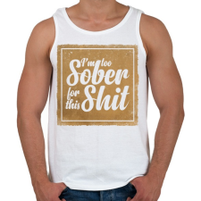 PRINTFASHION Sober - Férfi atléta - Fehér atléta, trikó