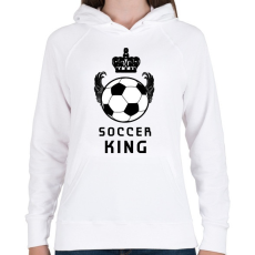 PRINTFASHION SOCCER KING - Női kapucnis pulóver - Fehér
