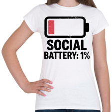 PRINTFASHION Social Battery - Női póló - Fehér női póló