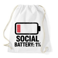 PRINTFASHION Social Battery - Sportzsák, Tornazsák - Fehér tornazsák