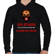PRINTFASHION social distancing - Férfi kapucnis pulóver - Fekete férfi pulóver, kardigán