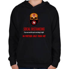 PRINTFASHION social distancing - Gyerek kapucnis pulóver - Fekete
