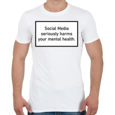 PRINTFASHION Social Media - Mental health - Férfi póló - Fehér férfi póló