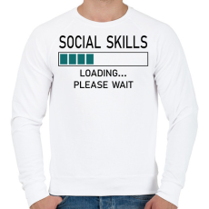 PRINTFASHION Social skills (black) - Férfi pulóver - Fehér
