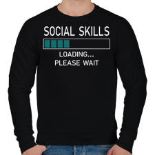 PRINTFASHION Social skills (white) - Férfi pulóver - Fekete férfi pulóver, kardigán