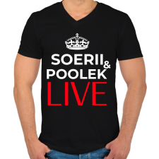 PRINTFASHION SOERII AND POOLEK LIVE - Férfi V-nyakú póló - Fekete férfi póló