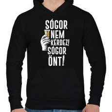 PRINTFASHION Sógor nem kérdez sógor önt - Férfi kapucnis pulóver - Fekete