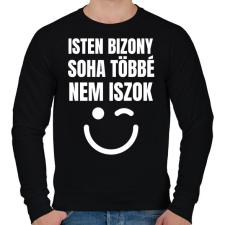 PRINTFASHION SOHA TÖBBÉ NEM ISZOK - Férfi pulóver - Fekete férfi pulóver, kardigán