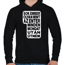 PRINTFASHION Sok ember olyan, mint az ENTER. Minden mondat után ütném! - Férfi kapucnis pulóver - Fekete