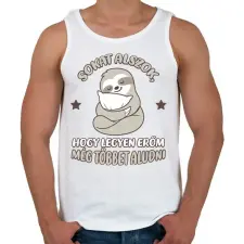 PRINTFASHION Sokat alszok - Férfi atléta - Fehér atléta, trikó