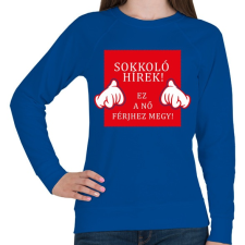 PRINTFASHION Sokkoló hírek! - Női pulóver - Királykék női pulóver, kardigán