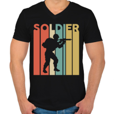 PRINTFASHION Soldier (colorful) - Férfi V-nyakú póló - Fekete