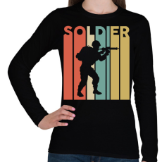 PRINTFASHION Soldier (colorful) - Női hosszú ujjú póló - Fekete