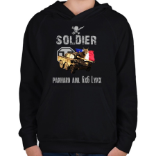 PRINTFASHION SOLDIER-LYNX - Gyerek kapucnis pulóver - Fekete gyerek pulóver, kardigán