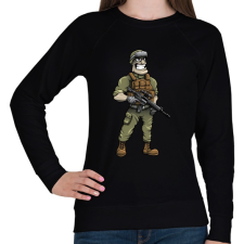 PRINTFASHION Soldier - Női pulóver - Fekete női pulóver, kardigán