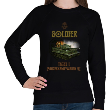 PRINTFASHION SOLDIER-TIGER1 - Női pulóver - Fekete női pulóver, kardigán