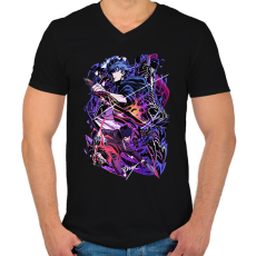 PRINTFASHION Solo Leveling Anime - Férfi V-nyakú póló - Fekete