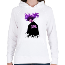 PRINTFASHION SOLO LEVELING - Női kapucnis pulóver - Fehér női pulóver, kardigán