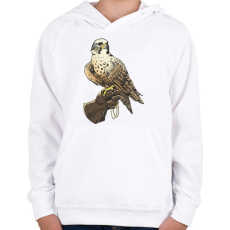 PRINTFASHION Sólyom - Gyerek kapucnis pulóver - Fehér